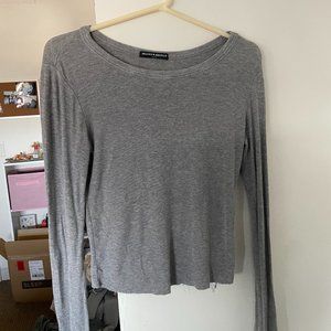 brandy melville ribbed knit gray long sleeve